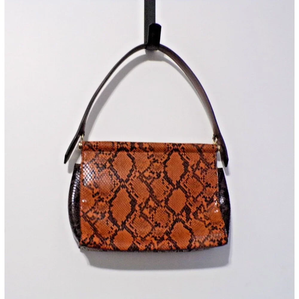 a new day  Faux SnakeSkin Satchel Handbag‎ with Handle Snap Closure NW/OT